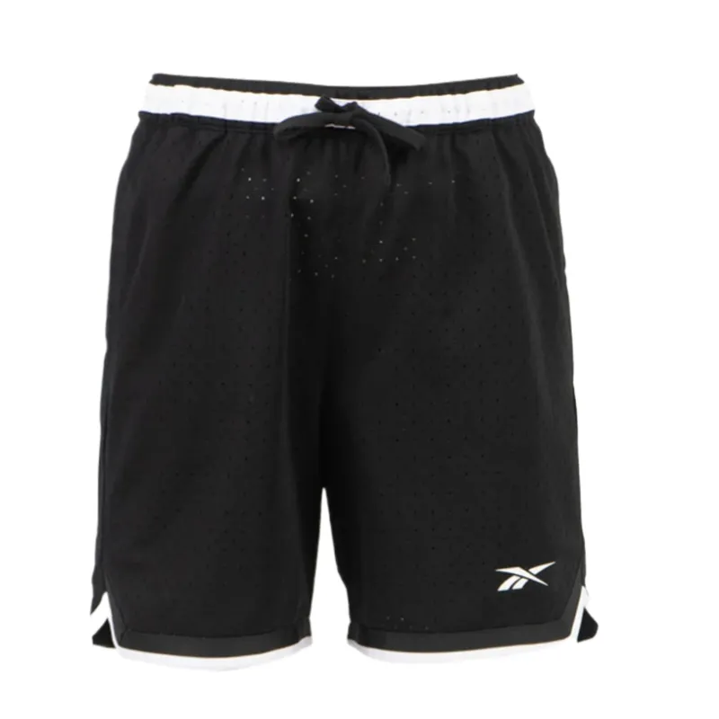 Reebok Basketball Shorts Men's Black/White Moderate Straight Fit Pants