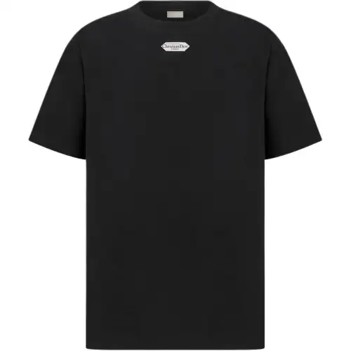 DIOR T Shirts Men's Black Crew Neck Moderate