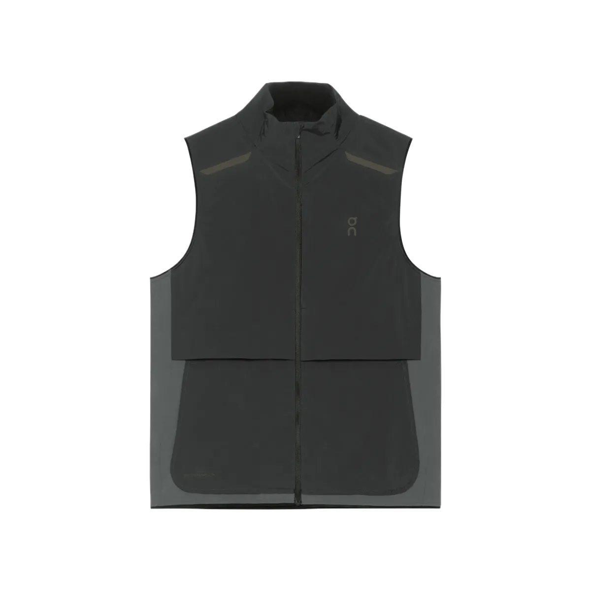 On zipped vest
