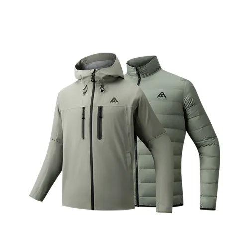 Anta Outdoor Collection Waterproof And Windproof To Keep Warm Windbreaker Jacket Men's Tipsy Green