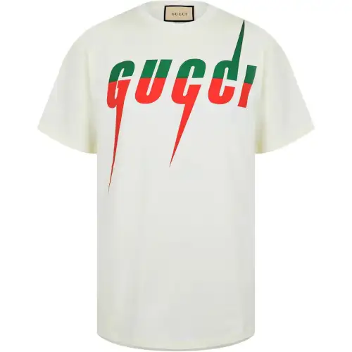 GUCCI T Shirts Men's White Crew Neck Moderate Straight Fit