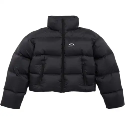 Balenciaga Logo Embroidered Zip Up Puffer Jacket