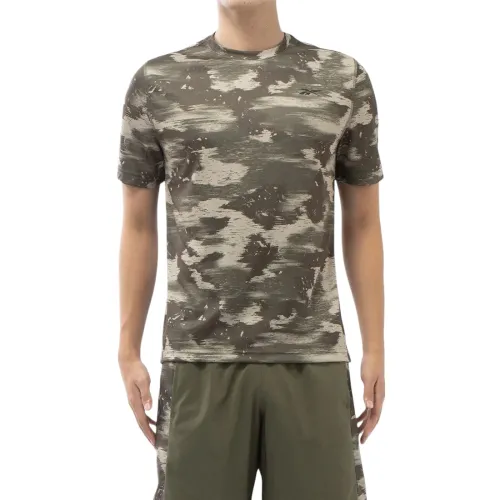 Reebok T Shirts Men's Army Green Crew Neck