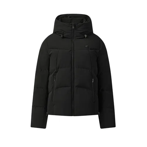 FILA WHITE Down Jackets Women's Jet Black Hooded Moderate Other