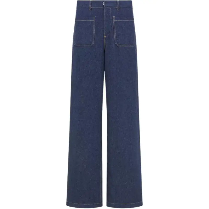 DIOR 8 Jeans Women's Dark Blue Moderate Flared Pants