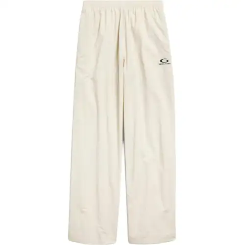 Balenciaga wrinkled-effect logo-embroidery trousers