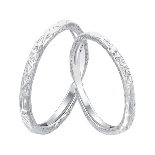 Lao Feng Xiang 999 Fine Silver Ring Pair Unisex