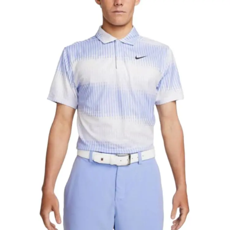 Nike Clothing Polo Shirts Men's Purple White Polo Collar Moderate