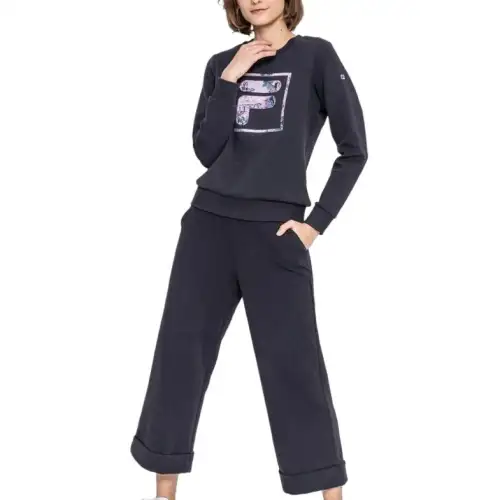 FILA WHITE Sweatshirts Women's Legend Blue Crew Neck Moderate