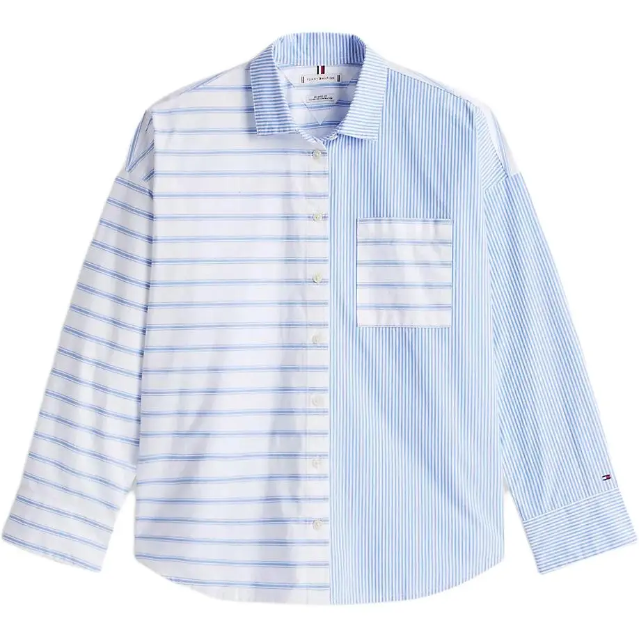 Tommy Hilfiger Shirts Women's Cool Blue Wide-spread Collar