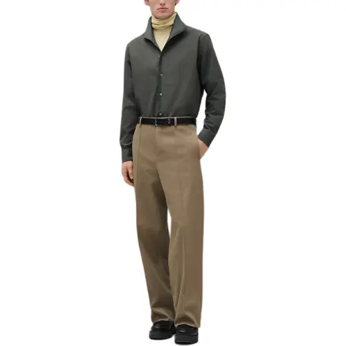 HERMES Casual Pants Men's Umber Moderate Straight Fit Pants