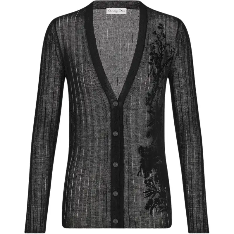 DIOR Knitwear Women's Black V Neck Moderate