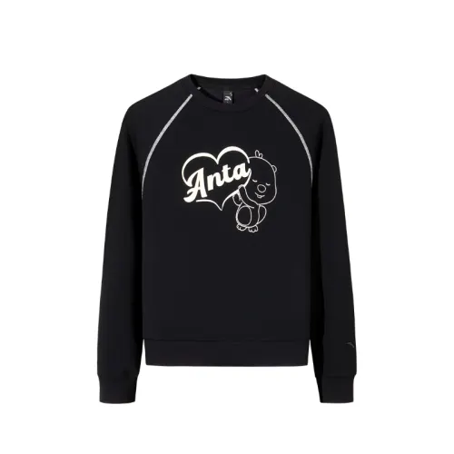 Anta Cotton Loose Fit Comfortable Fleece Lined Thermal Trendy Print Casual Sweatshirt Women's