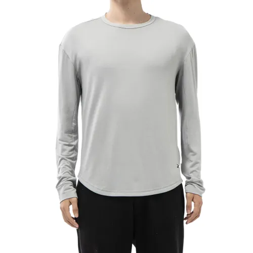 Reebok T Shirts Men's Gray Crew Neck Moderate