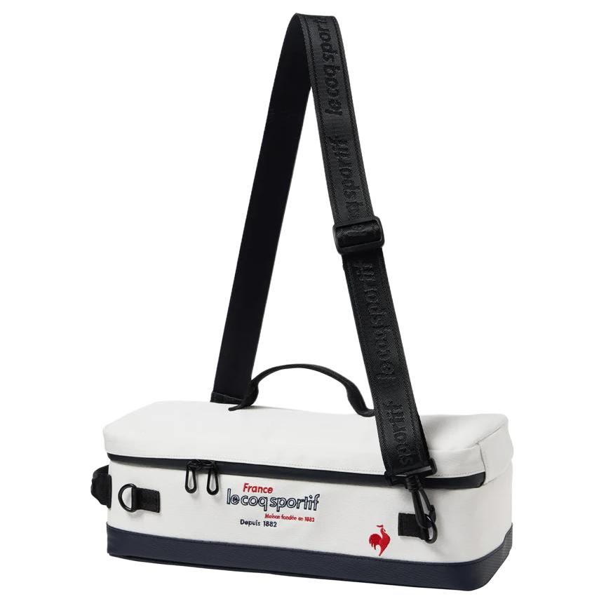 Le Coq Sportif 2L with cooling function, synthetic leather, shoulder handbag, same style for men and women, white