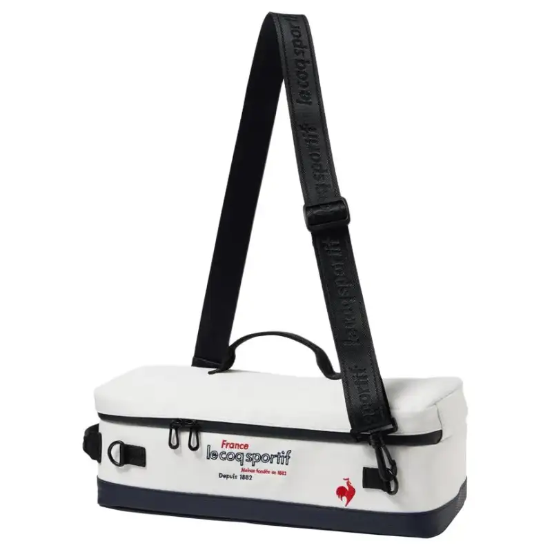 Le Coq Sportif 2L with cooling function, synthetic leather, shoulder handbag, same style for men and women, white
