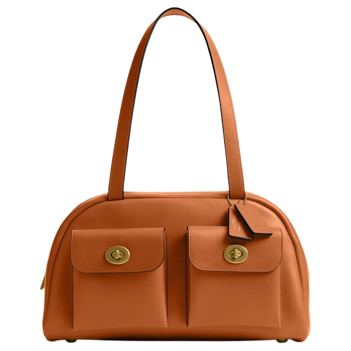 COACH Cow Leather Shoulder Bags Large Women's Toffee
