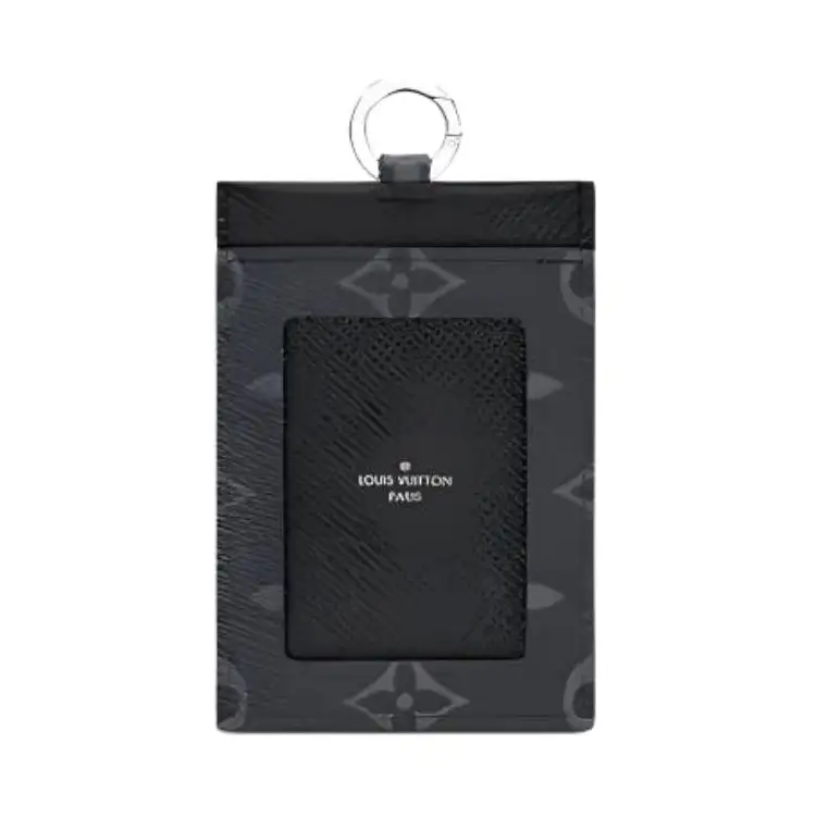 LOUIS VUITTON Cow Leather Card Holder Card Holder Men's Black