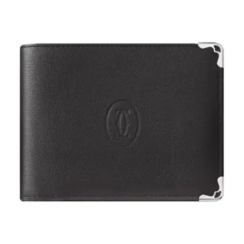 CARTIER Must De Cartier Calfskin Wallet, Card Holder Women's Black