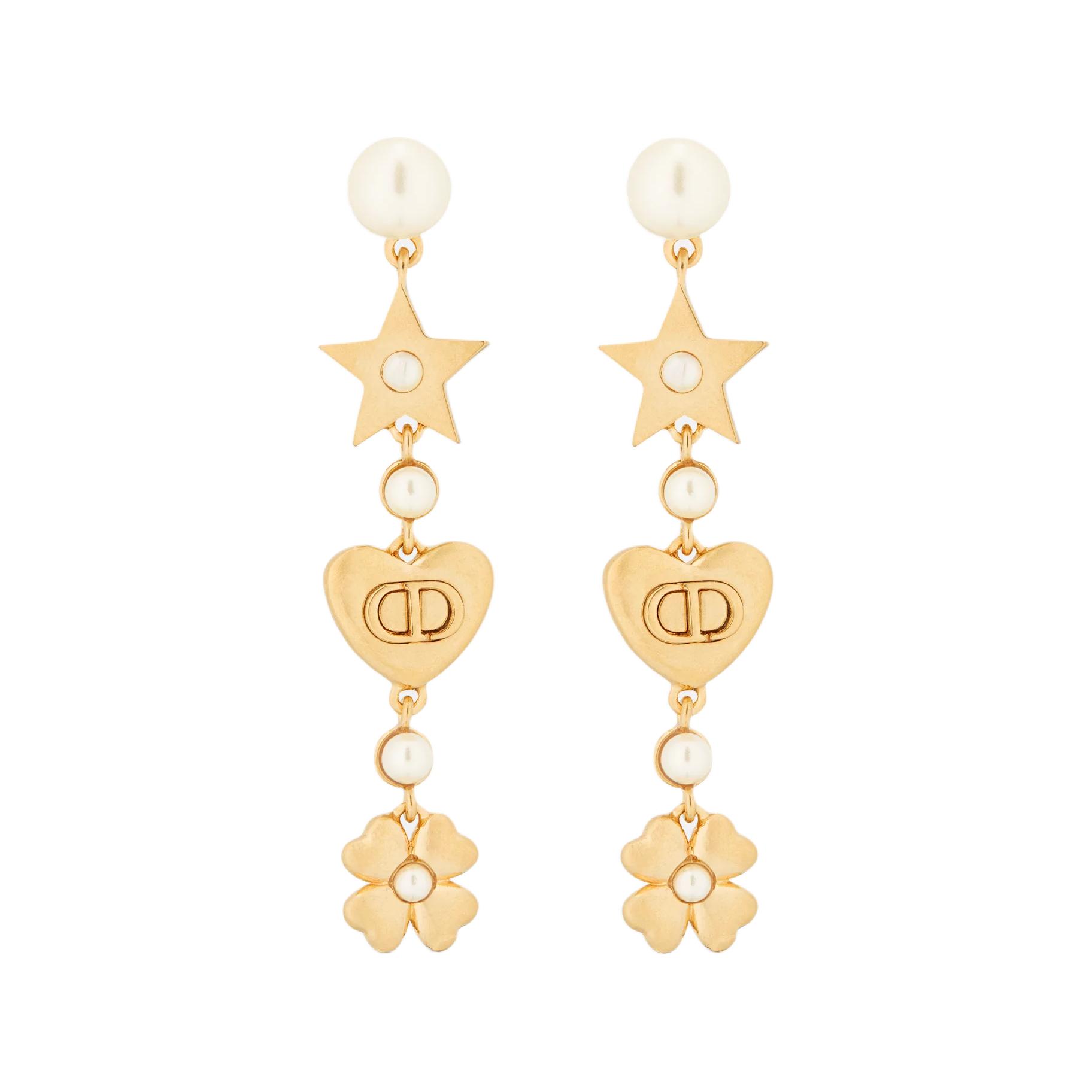 Женские серьги Dior Lucky (золотые)