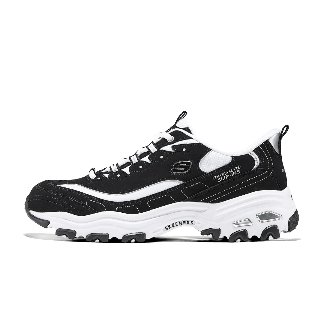 Skechers D'Lites 1.0 Breathable Support Height Increasing Low top Chunky Sneakers Men's Black White