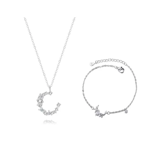 Zeroline 925 Sterling Silver Alloy Collarbone Chain Necklace Women's Silver