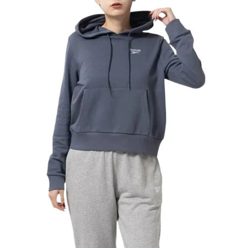 Reebok Sweatshirts Women's Gray Blue Hooded Moderate Regular
