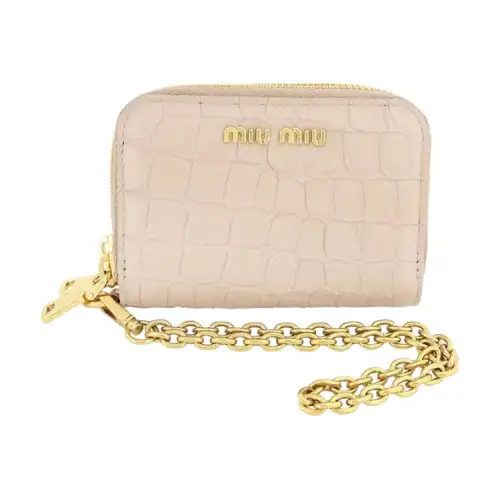 MIU MIU Leather Wallet Women's Pink