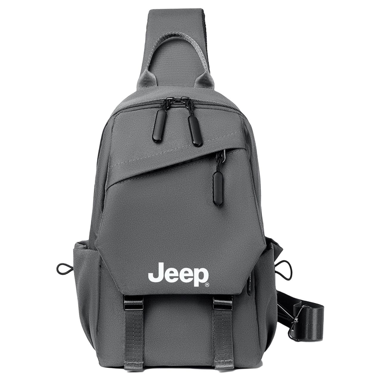 Сумка Jeep кросс-боди (черно-серо-синяя)