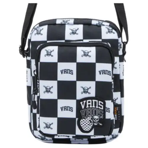 Vans Checkerboard Polyester Shoulder Bag Unisex Black White