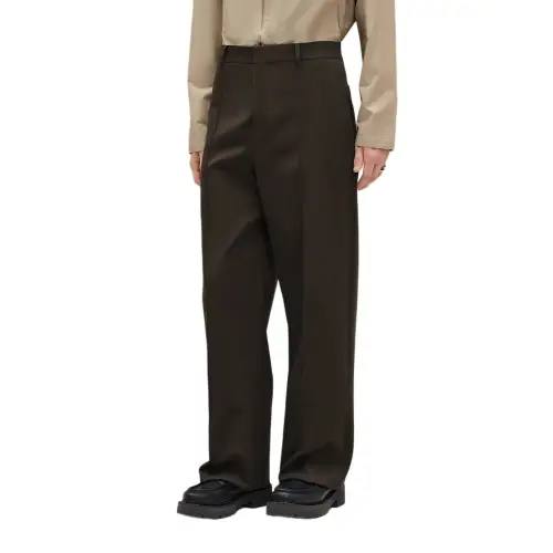 HERMES Casual Pants Men's Brown Moderate Straight Fit Pants