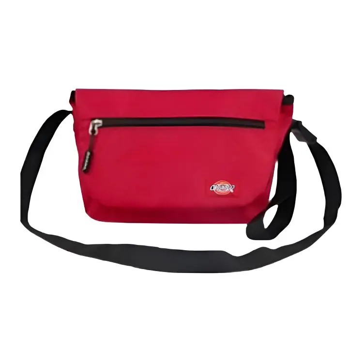 Dickies Zip Closure Canvas Crossbody Bag Messenger Bag Unisex Red