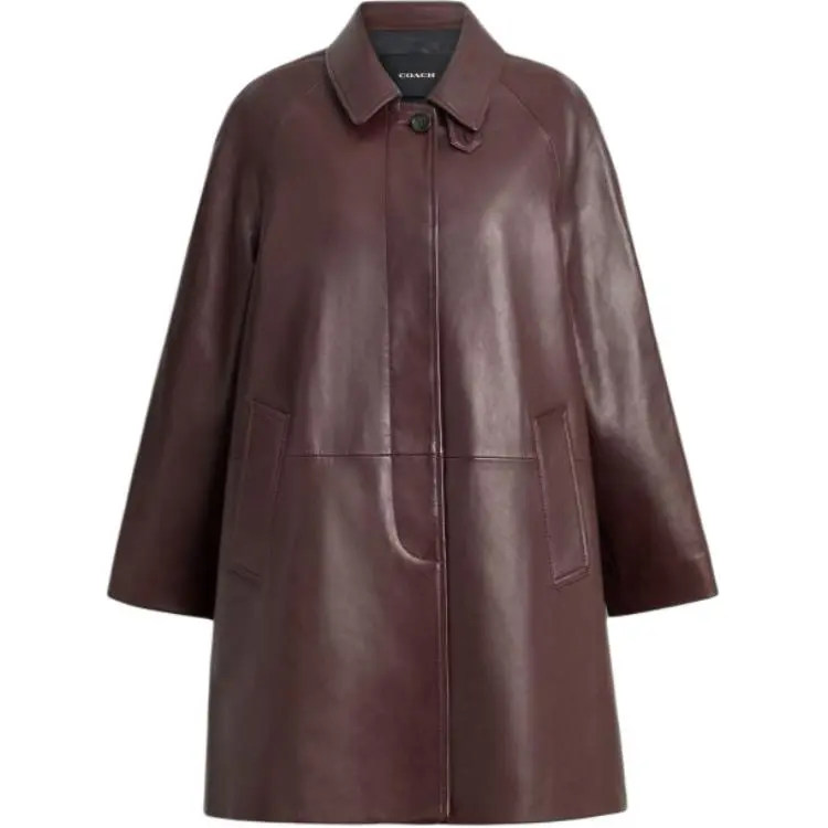 COACH FW25 Leather Jacket Coat Women's
