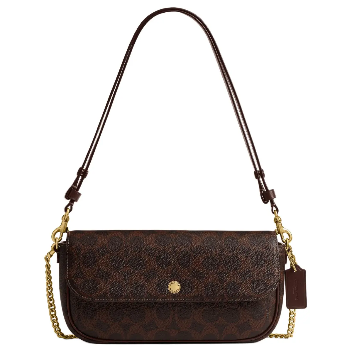 COACH Artificial Leather Shoulder Bag Medium Women's Maple Brown