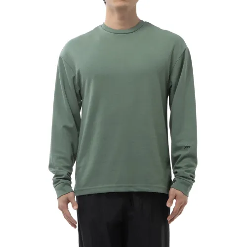Reebok T Shirts Men's Green Crew Neck Moderate Straight Fit