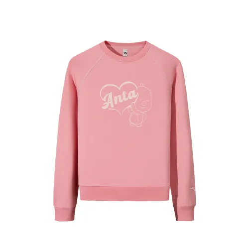 Anta Trendy Print Fleece Lined Thermal Loose Fit Comfortable Casual Sweatshirt Women's