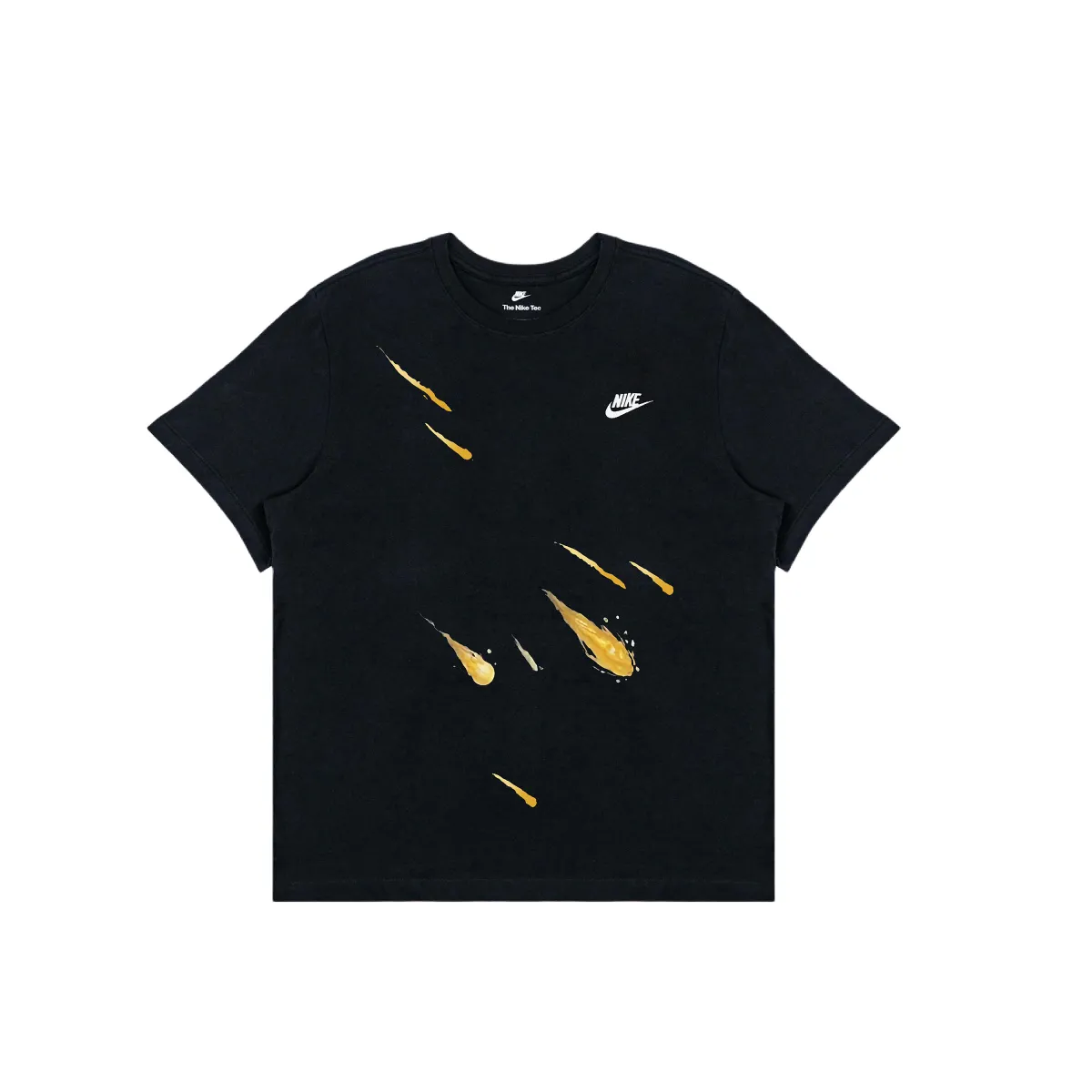 Nike T-Shirts Men's Black Crew Neck Moderate Straight Fit