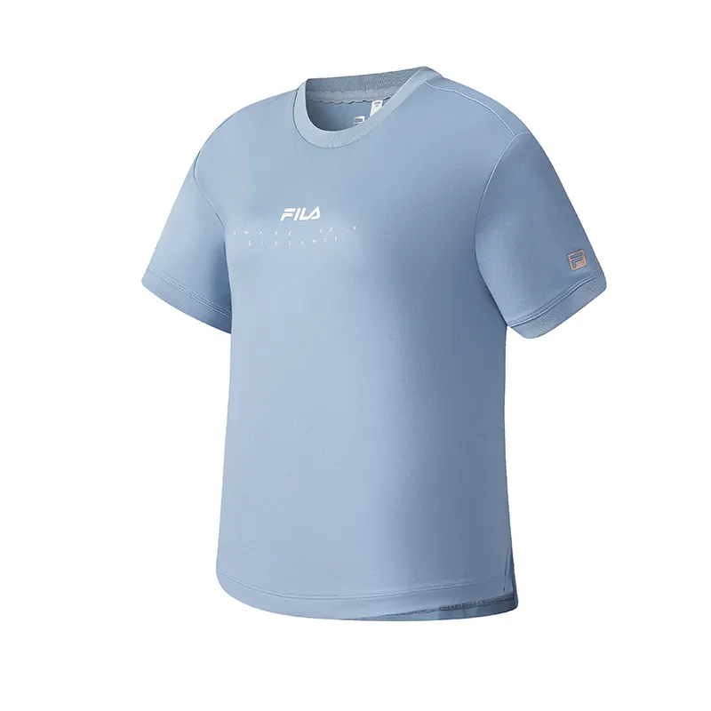 FILA Fitness T Shirt Women's New Trend Light Blue