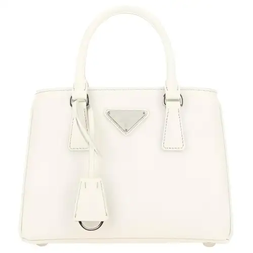 PRADA Galleria Leather Handbag Mini Unisex White
