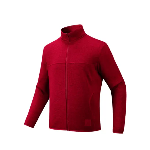 Anta Outdoor Collection Fleece Clothing Men's Red Pepper Heather Gray