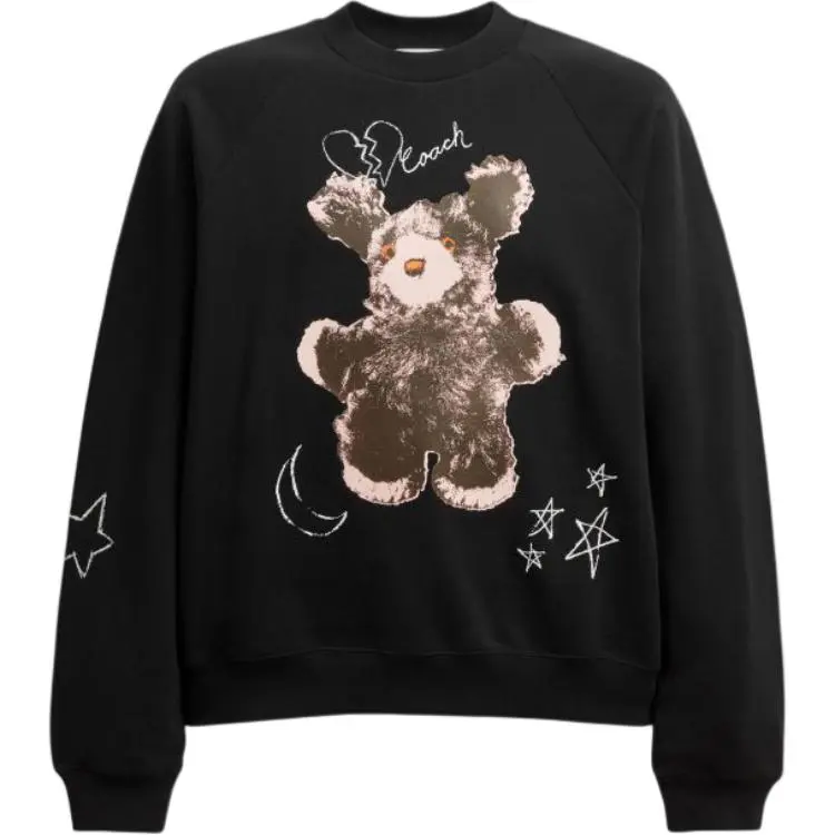 COACH Sweatshirts Men's Black Crew Neck Moderate
