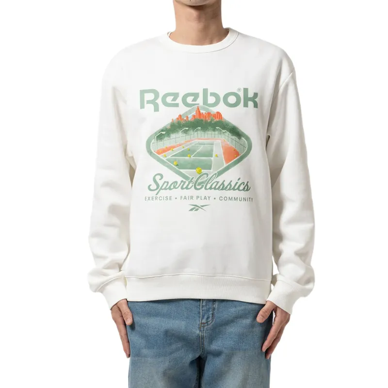 Reebok Sweatshirts Unisex White Crew Neck Moderate Regular