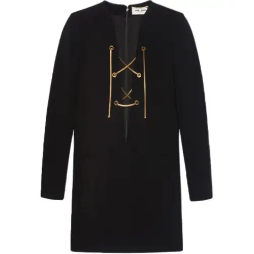 SAINT LAURENT Plunging V neck Dress