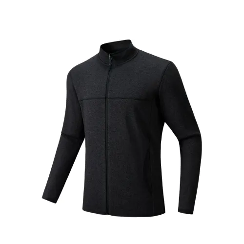 ANTA Velvet Jackets Men's Basic Black Heather Gray 2 Stand Collar Moderate