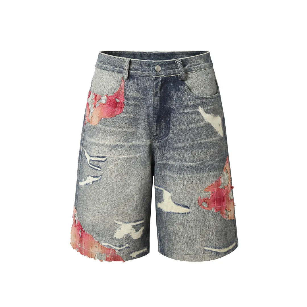 YADcrew Denim Shorts Unisex Blue