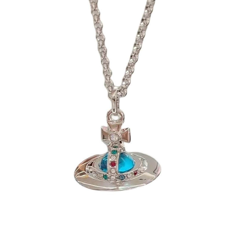 Женская сумка Vivienne Vivienne Westwood New Tiny Orb (голубовато-серебряная)