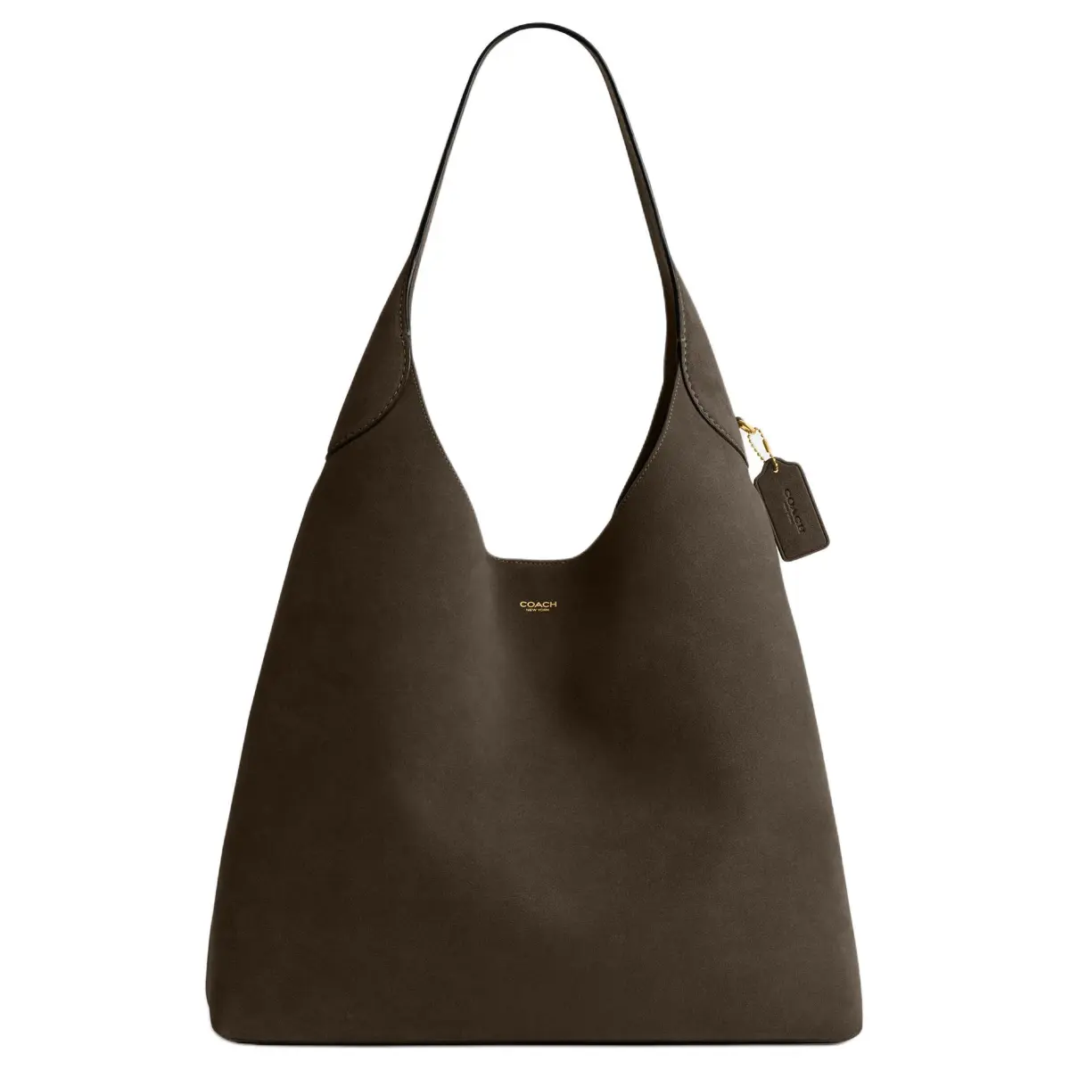 COACH Brooklyn Cow Split Leather Handbag, Shoulder Bag Large Women's Olive Green