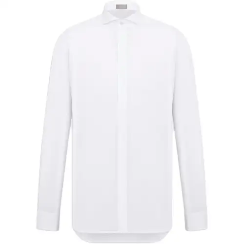 DIOR Shirts Men's White Lapel Moderate