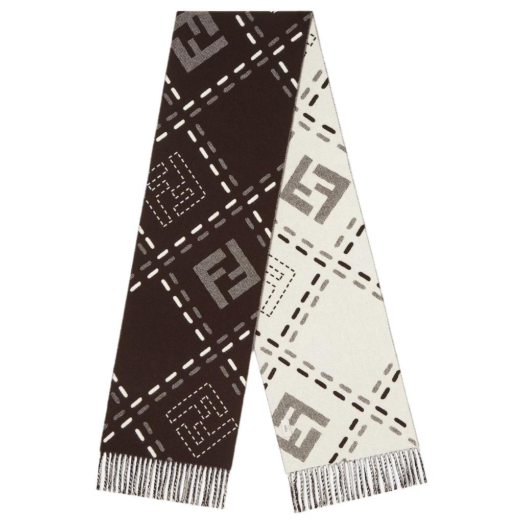 Женский шарф Fendi Wool (коричневый)