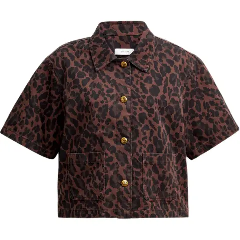 COACH Shirts Women's Brown Pointed Collar Moderate Other